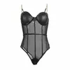 Боди SUBBLIME D-239905 — черное с цепочными бретелями S/M Photo 5