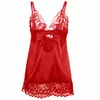SUBBLIME Satin Babydoll with Lace, Red S/M Photo 5