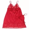 SUBBLIME Satin Babydoll with Lace, Red S/M Photo 6