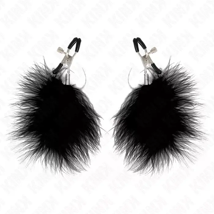 Nipple clamps KINK Feather Nipple Clamp Black Photo 2