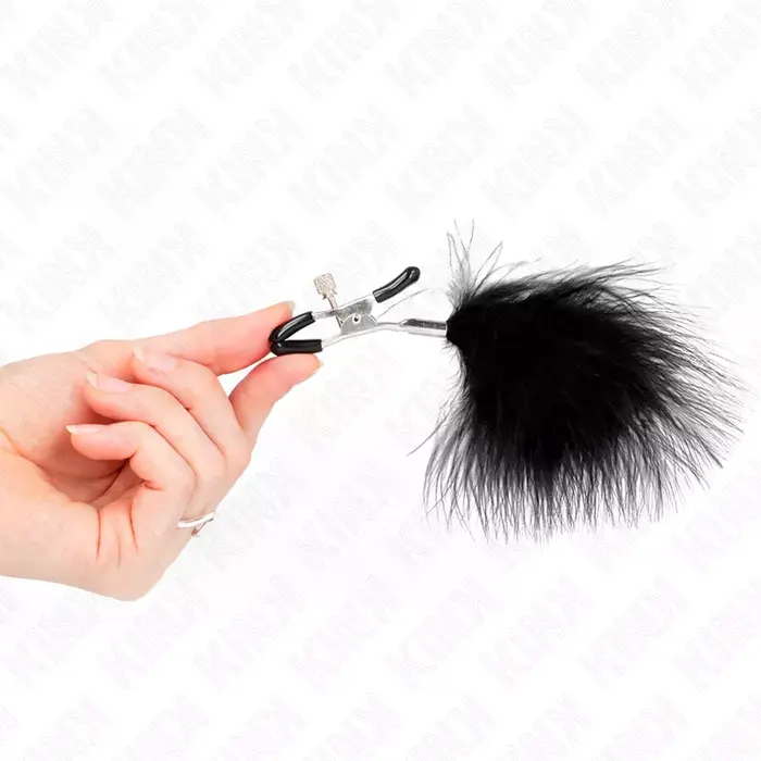 Nipple clamps KINK Feather Nipple Clamp Black Photo 3