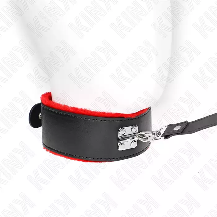 Collar-necklace KINK 116 cm red leather adjustable Photo 2