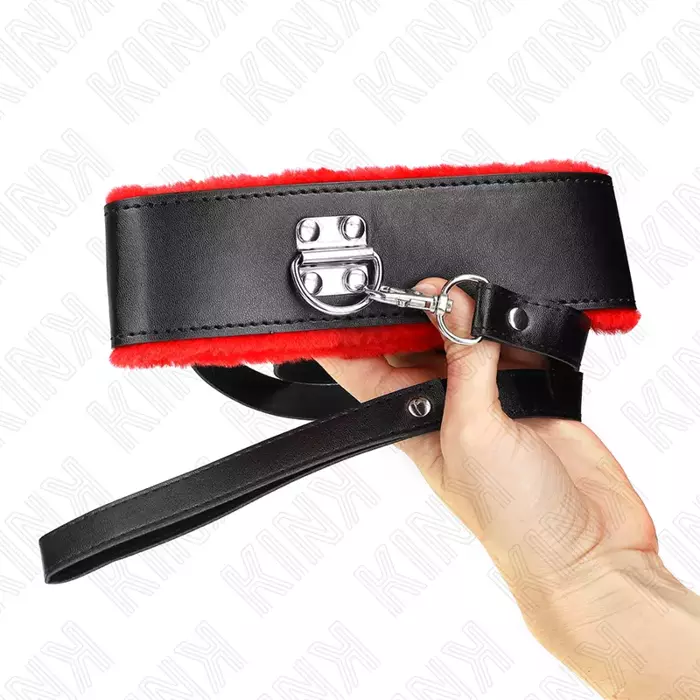 Collar-necklace KINK 116 cm red leather adjustable Photo 3