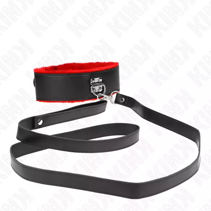 Collar-necklace KINK 116 cm red leather adjustable Photo 4