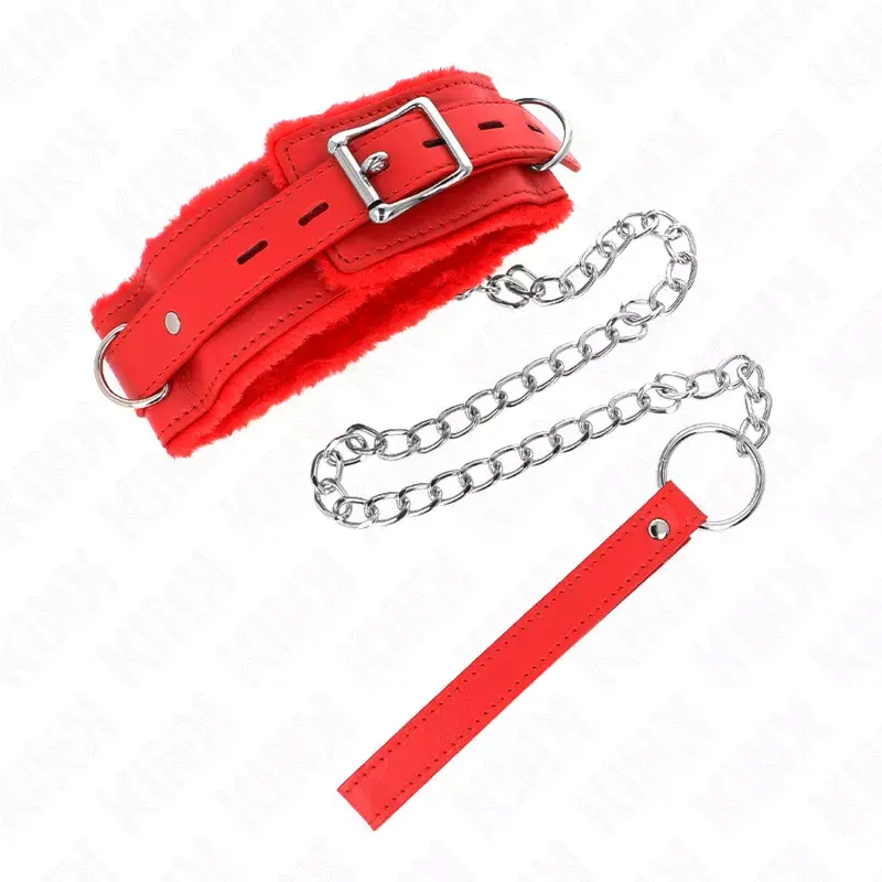 KINK Collar with Leash 65 cm - Red Photo 3