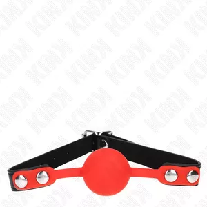 Mēles aizbāznis KINK SARKANS silikona bumba 4 cm ar regulējamu siksnu 60×2 cm