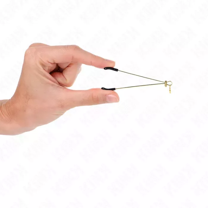 KINK Thin Nipple Clamps Gold 7 cm regulējamas metāla spailes Photo 3