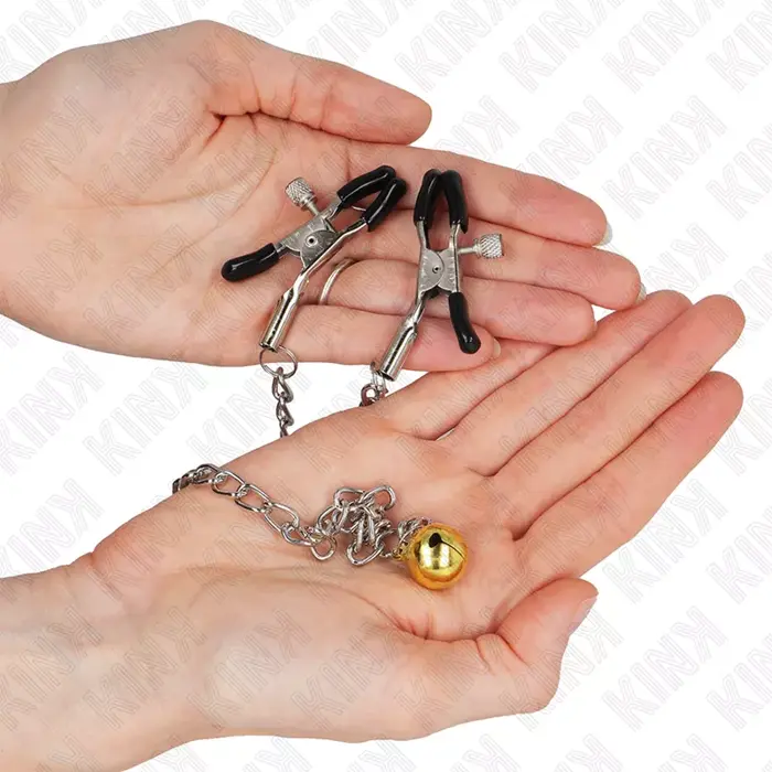 Nipple clamps KINK with bell — 30 cm chain Photo 2