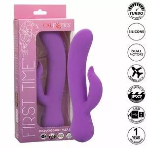 Vibrators CalExotics First Time Vibrator Pleaser — uzlādējams silikona, ūdensizturīgs, violets