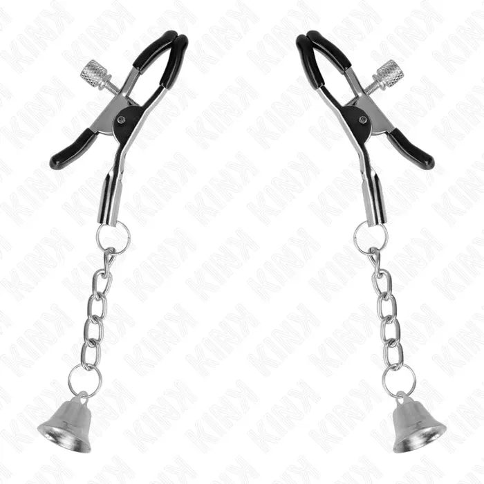 Nipple clamps KINK Silver Bell pendant 6 cm Photo 2
