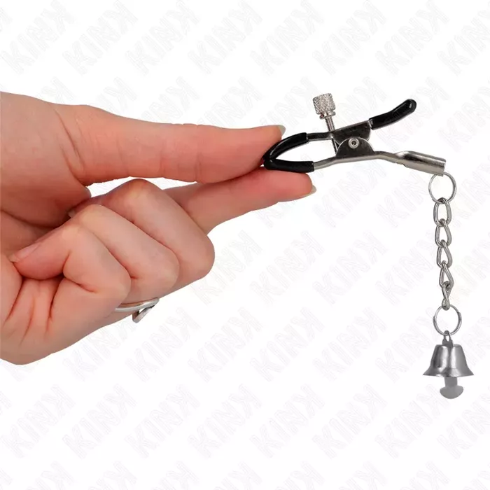 Nipple clamps KINK Silver Bell pendant 6 cm Photo 4