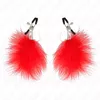 Nipple clamps KINK Feather Nipple Clamp — red 7 cm Photo 2
