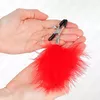 Nipple clamps KINK Feather Nipple Clamp — red 7 cm Photo 3