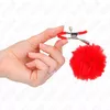 Krūšu spīles KINK — Kažokādas bumbiņa, sarkana 6 cm Photo 4