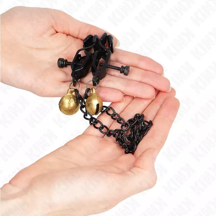 KINK Flat Chain krūšu skavas ar zvaniņu Photo 3
