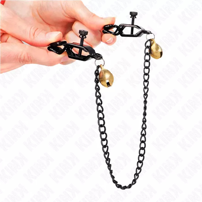 KINK Flat Chain krūšu skavas ar zvaniņu Photo 4