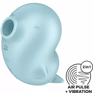 Stimulators un vibrators SATISFYER Sassy Seal — kompakts uzlādējams divfunkcionāls ierīce, ūdensizturīgs