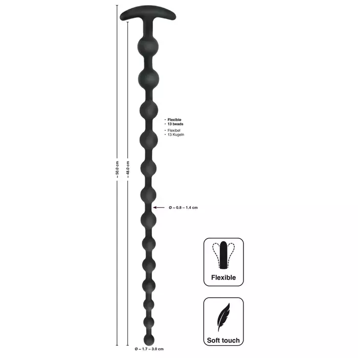 Anal beads Black Velvets — silicone tapered 50 cm Photo 8