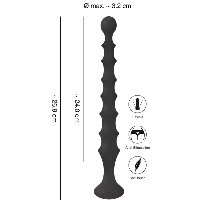Анальные бусы You2Toys Anal Beads Black — силикон 26.9 см Photo 5