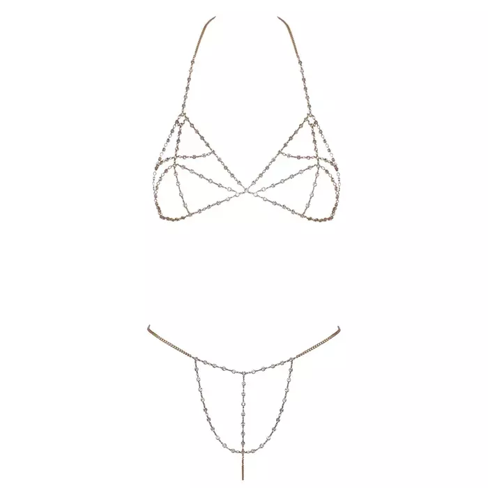 Комплект Cottelli Collection Bra Set Chain Gold Photo 5