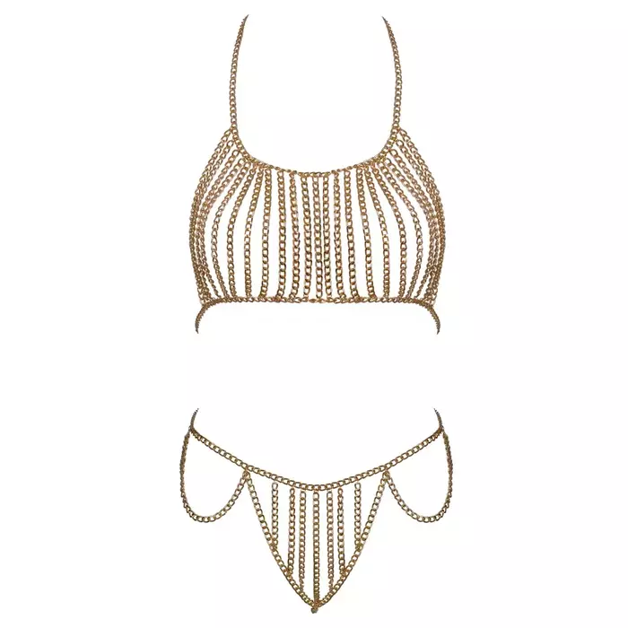 Lingerie set Cottelli Collection Top Set Chain Gold Photo 5