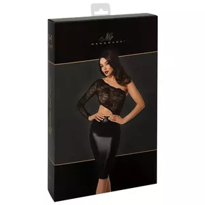 Women's dress top Noir model 27190451031 — powerwetlook skirt, asymmetrical lace top, sizes per Noir chart