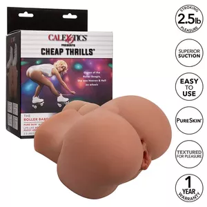Double realistic masturbator CalExotics The Roller Babe — dual entry, flesh-color, soft lifelike material