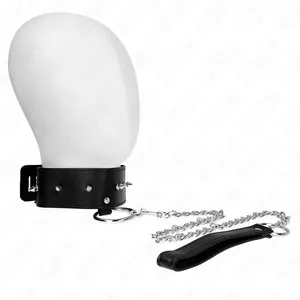 KINK Ожерелье с поводком 65 см, Серебряные шипы, Модель 2, Регулируемое 36-43 см x 5 см