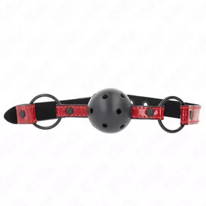 KINK Shiny Leatherette Ball Gag 4.5cm, Adjustable 41x59cm, D-240835