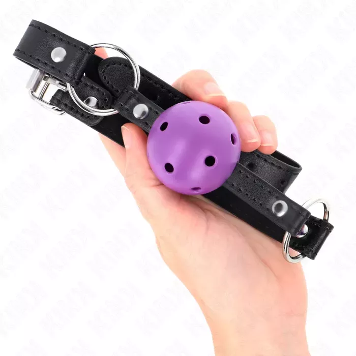 Кляп-шар KINK COLLAR & GAG 4,5 см фиолетовый Photo 4