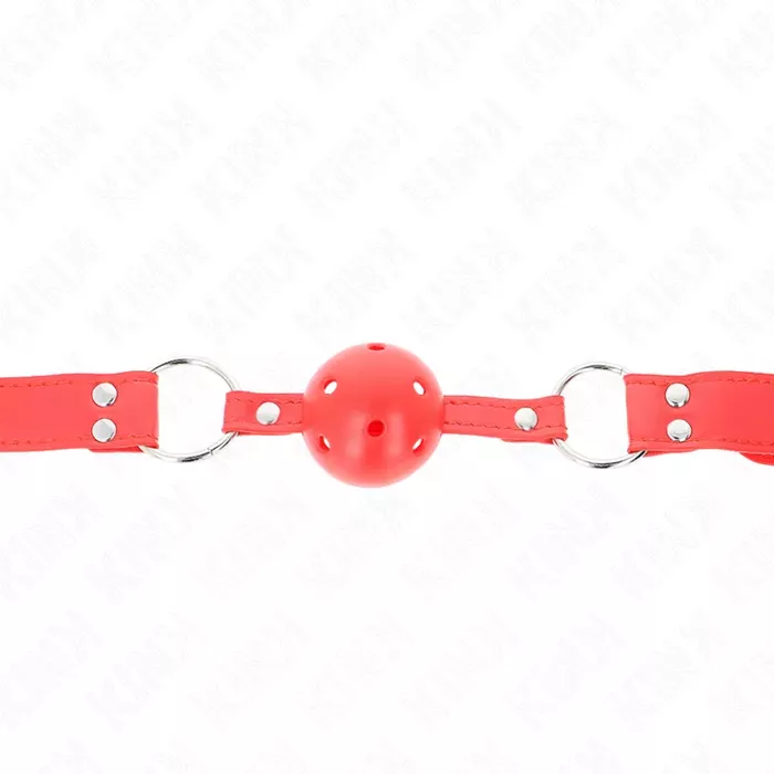 Кляп-шар KINK COLLAR & GAG COMPLETE RED Photo 3