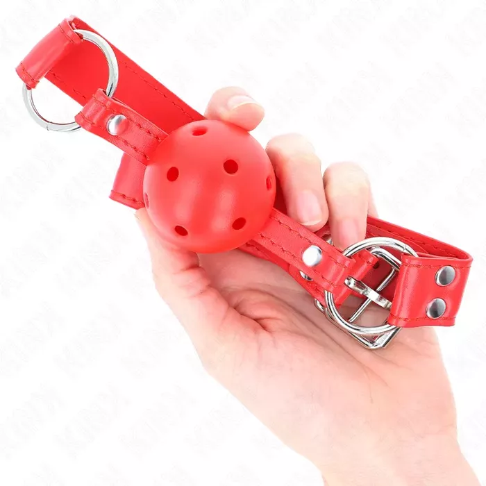 Кляп-шар KINK COLLAR & GAG COMPLETE RED Photo 4