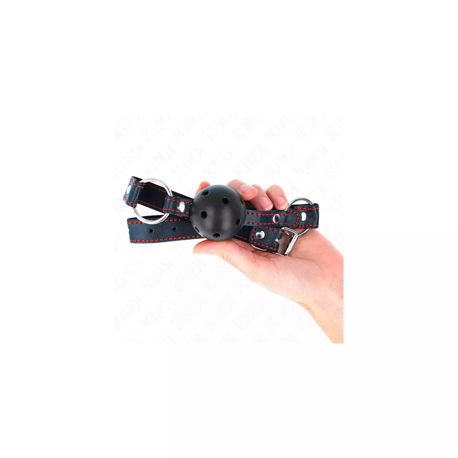 KINK Hollow Hard Black Ball Gag Model 2 Photo 3