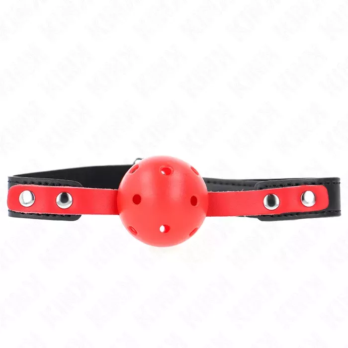 Кляп KINK COLLAR & GAG Красный полый шар 4 см Photo 2