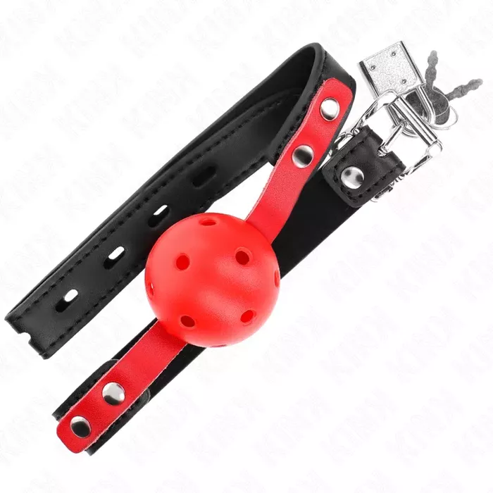 Кляп KINK COLLAR & GAG Красный полый шар 4 см Photo 4