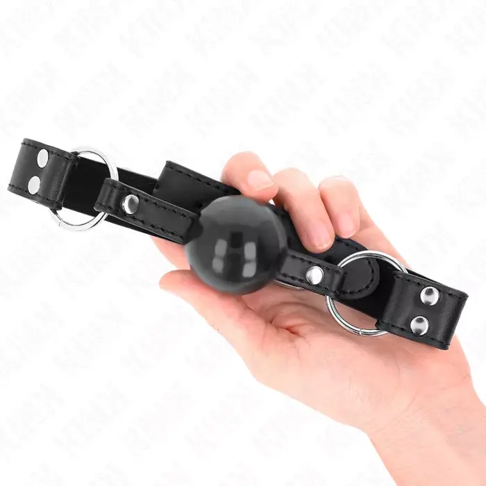 Bumbiņas kneble KINK COLLAR & GAG 4 cm ar regulējamu siksnu Photo 4