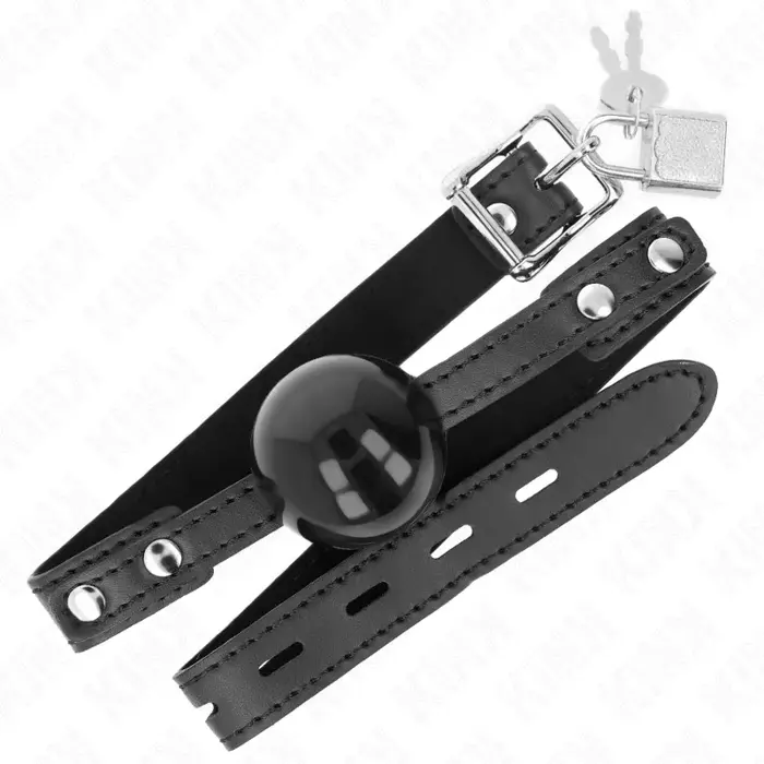 Mutes kamols KINK COLLAR & GAG Modelis 3, TPE lode 4 cm Photo 2