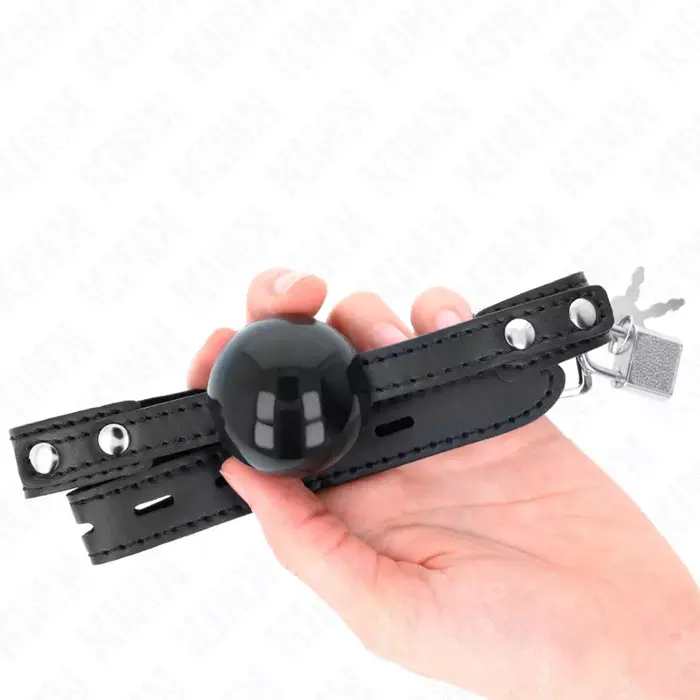 Mutes kamols KINK COLLAR & GAG Modelis 3, TPE lode 4 cm Photo 4
