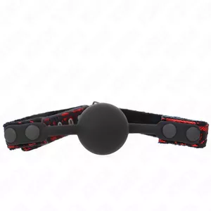 Ball gag KINK COLLAR & GAG SCANDAL — silicone 4 cm ball, adjustable straps 65×2 cm