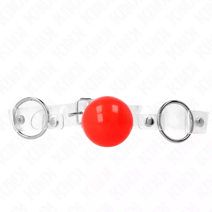 KINK Red Transparent PVC Ball Gag D-240876 Photo 1
