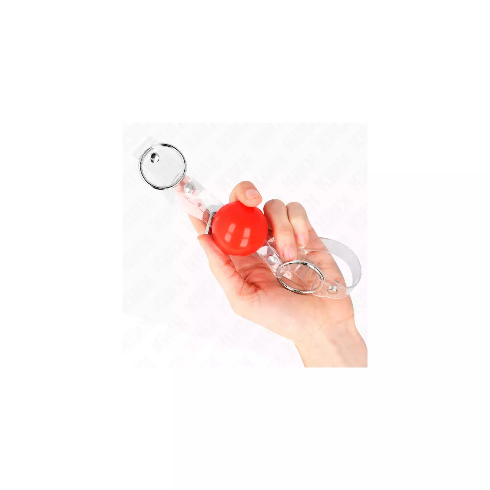 KINK Red Transparent PVC Ball Gag D-240876 Photo 3