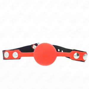 Silicone ball gag KINK COLLAR & GAG Model 2 — 4 cm ball, adjustable strap 60 x 2 cm, with lock
