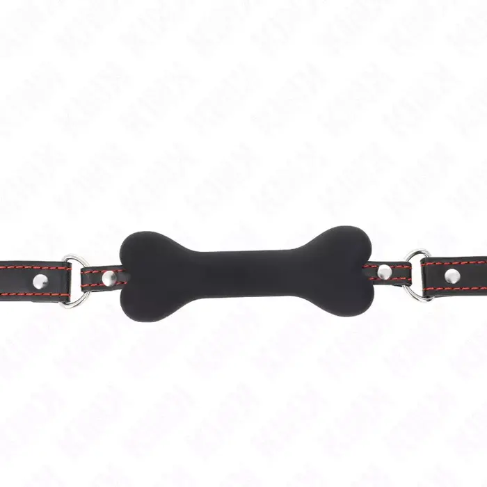Gags KINK COLLAR & GAG Black Bone — 12 cm Photo 3