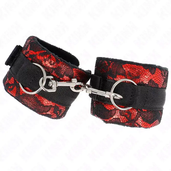 Wrist restraints KINK WRIST RESTRAINT short velvet lace 23x6.5 Photo 2