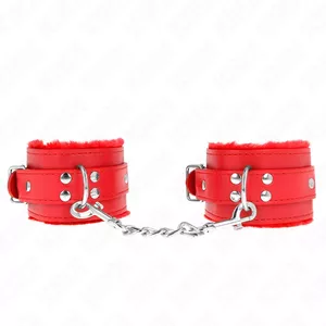 Wrist Restraints KINK Fur Lined Red Adjustable 17-29 cm x 6 cm