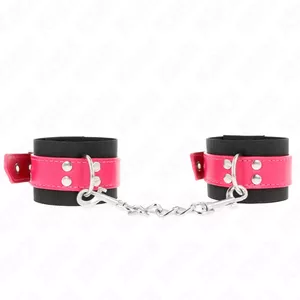 Wrist restraints KINK WRIST RESTRAINT adjustable nylon with leatherette belt 19–29 cm × 5.1 cm raspberry rose