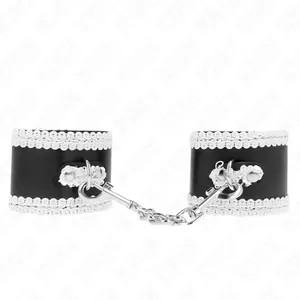 Wrist restraints KINK WRIST RESTRAINT adjustable 20–23 cm × 5.5 cm black with white lace