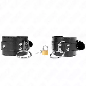 Wrist restraints KINK WRIST RESTRAINT adjustable leather 20–28 cm × 5.5 cm black