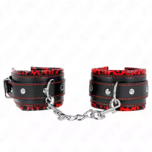 Rokudzelži KINK Ar vilnas oderi Regulējami Sarkanā Melnā 17-29 cm x 6 cm