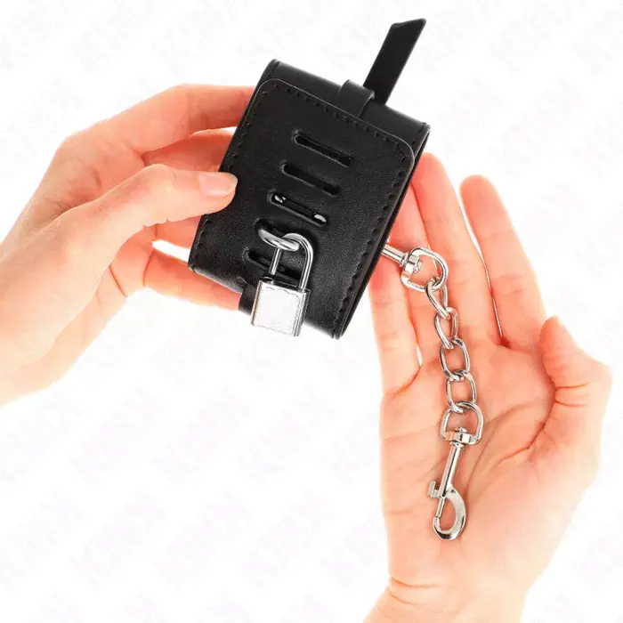 Wrist restraints KINK Deluxe locking adjustable leather Photo 3